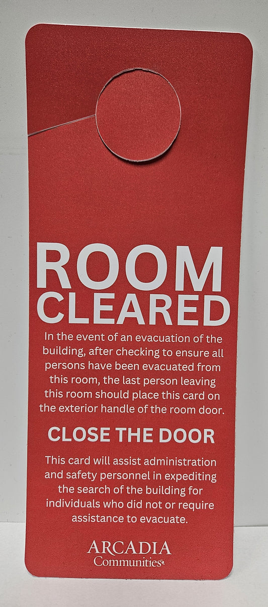 Room Cleared Door Hanger