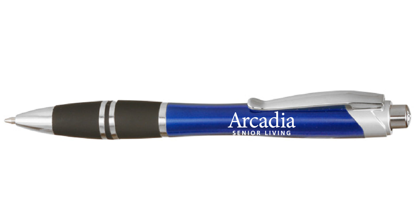 Silver Accent Grip Plastic Pen